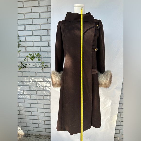 Mod Vintage 1960’s Forstmann Wool Coat Fur Cuffs - Picture 2 of 8